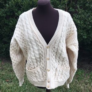 Authentic IRISH WOOL CARDIGAN  SWEATER